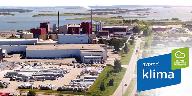 Gipsskivor från CO2-fri produktion