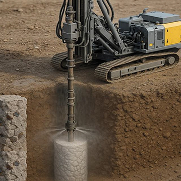 En av de största utmaningarna vid dimensionering av jetinjekterade konstruktioner är den betydande osäkerhet som råder kring deras bärförmåga. Till skillnad från material som stål, betong och trä – där tillverkningsprocessen ger kontrollerade och relativt förut­sägbara egenskaper – formas jetpelarnas hållfasthet och deforma­tionsegenskaper av de lokala markförhållandena.